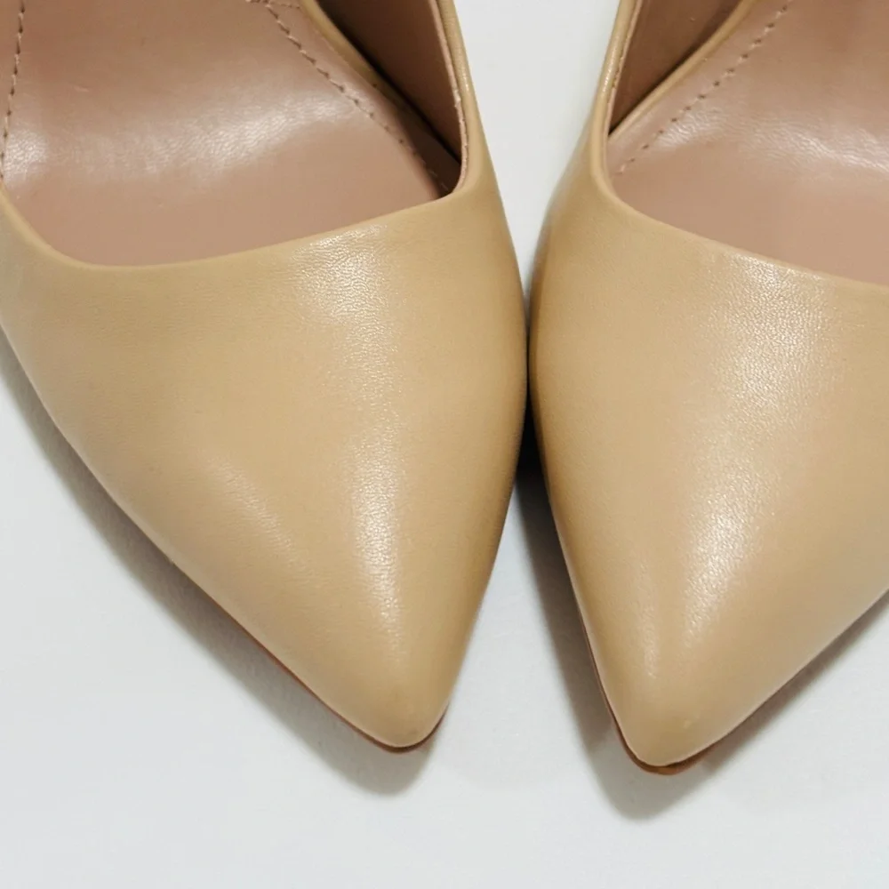 Charles David Beige Pointed-Toe Leather Heels - Picture 7 of 8